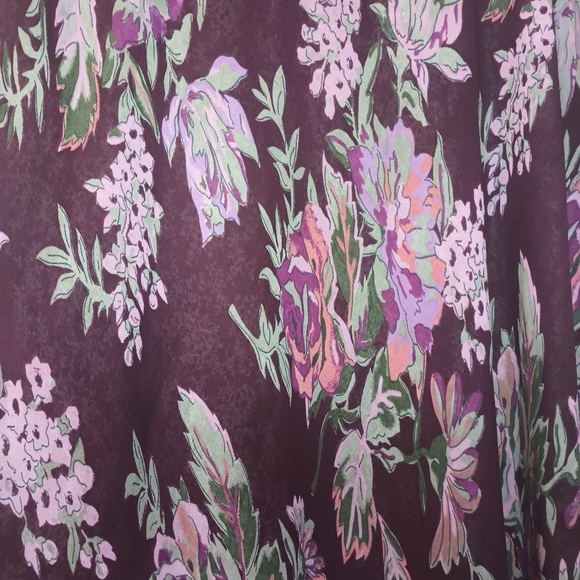Coldwater Creek Reversible Fairy Maxi Skirt Medium Petite Purple Floral Cottage - Picture 2 of 12